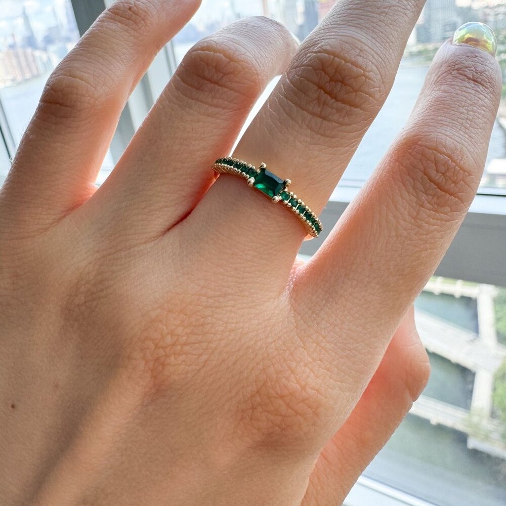 Lab Emerald Ring Band by Bichota